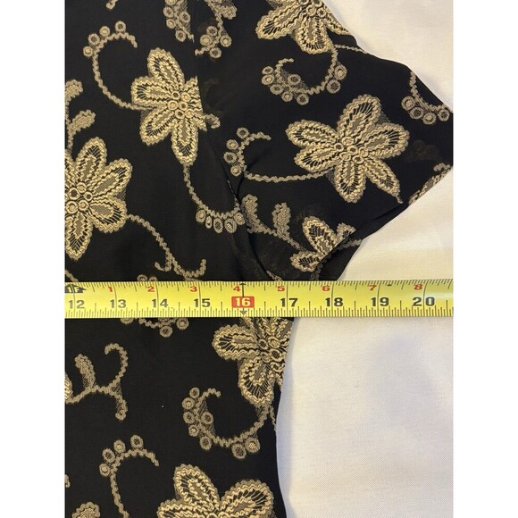 TALBOTS Vintage Floral Brocade Sheath Dress 6 Black Metallic Gold Jacquard Party - Picture 11 of 12